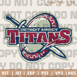 Detroit Mercy Titans Logos Embroidery Designs, Men's Basketball Embroidery Design, Instant Download