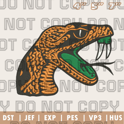 Florida A&M Rattlers Logo Embroidery Designs, Men's Basketball Embroidery Design, Instant Download