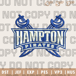 Hampton Pirates Logos Embroidery Designs, Men's Basketball Embroidery Design, Instant Download