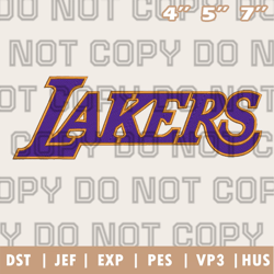 Los Angeles Lakers Logo Embroidery Design, NBA Teams Embroidery Design, Instant Download
