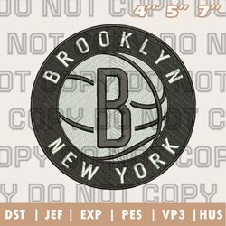 Logo Brooklyn Nets Embroidery Design, NBA Teams Embroidery Design, Instant Download