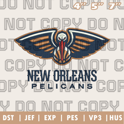 New Orleans Pelicans Logos Embroidery Design, NBA Teams Embroidery Design, Instant Download