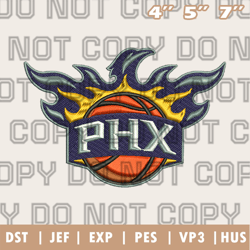 Phoenix Suns Logos Embroidery Design, NBA Teams Embroidery Design, Instant Download