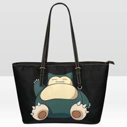 snorlax leather tote bag