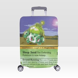 Erikas Bulbasaur Card Luggage Cover, Luggage Protective Print Cover, Case Cover