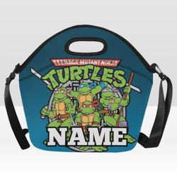 Custom NAME Ninja Turtles Neoprene Lunch Bag, Lunch Box