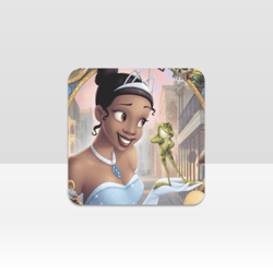Princess and the Frog Cup Coaster, Square Drink Coaster, Round Coffee Coaster