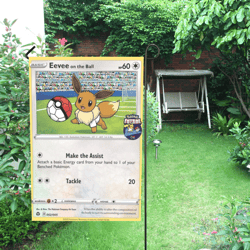 Eevee on the Ball Card Garden Flag (Two Sides Printing, without Flagpole)