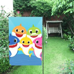 Baby Shark Garden Flag (Two Sides Printing, without Flagpole)