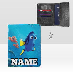 Finding Nemo Dory Passport Cover Custom NAME, Passport Holder High-Grade Microfiber Leather