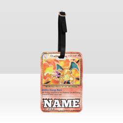 Charizard Card Luggage Tag Custom NAME