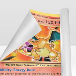 charizard card gift wrapping paper 58"x 23" (1 roll)