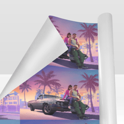 grand theft auto 6 gift wrapping paper 58"x 23" (1 roll)