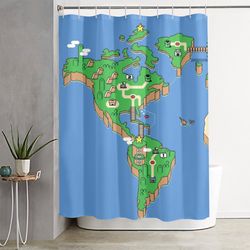 Super Mario World Map Shower Curtain