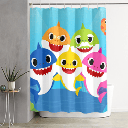 baby shark shower curtain