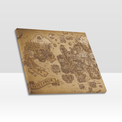 OSRS map of Gielinor Frame Canvas Print, Wall Art Home Decor Poster