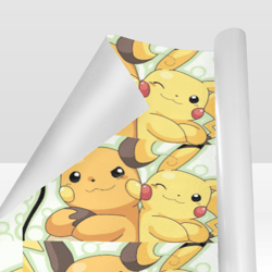 pikachu and raichu gift wrapping paper 58"x 23" (1 roll)
