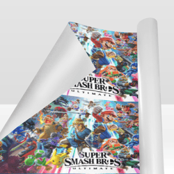 super smash bros gift wrapping paper 58"x 23" (1 roll)