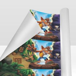 crash bandicoot gift wrapping paper 58"x 23" (1 roll)