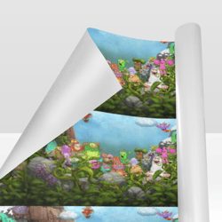my singing monsters gift wrapping paper 58"x 23" (1 roll)