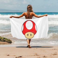 super mario mushroom beach towel