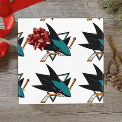 san jose sharks gift wrapping paper
