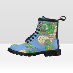 Super Mario World Map Vegan Leather Boots