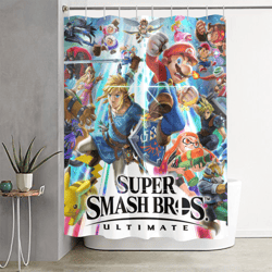 Super Smash Bros Shower Curtain