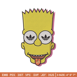 Bart x adidas Embroidery Design, Simpson Embroidery, Embroidery File, Adidas Embroidery, Anime shirt, Digital download