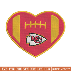 Kansas City Chiefs Heart embroidery design, Chiefs embroidery, NFL embroidery, sport embroidery, embroidery design.