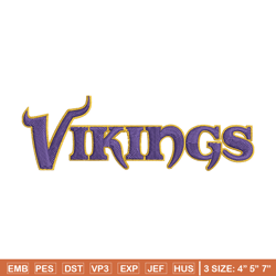 Minnesota Vikings embroidery design, Vikings embroidery, NFL embroidery, Logo sport embroidery, embroidery design.