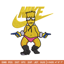 Simpson funny Nike Embroidery design, cartoon Embroidery, Nike design, Embroidery file, cartoon shirt, Instant download.