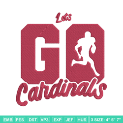 Arizona Cardinals Let's Go embroidery design, Cardinals embroidery, NFL embroidery, sport embroidery, embroidery design.