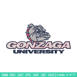 Gonzaga Bulldogs logo embroidery design, NCAA embroidery, Embroidery design, Logo sport embroidery, Sport embroidery.
