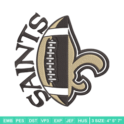 New Orleans Saints Ball embroidery design, Saints embroidery, NFL embroidery, logo sport embroidery, embroidery design.