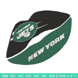 New York Jets lips embroidery design, New York Jets embroidery, NFL embroidery, sport embroidery, embroidery design.