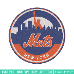 New York Mets logo embroidery design, MLB embroidery, Embroidery design, Logo sport embroidery, Sport embroidery