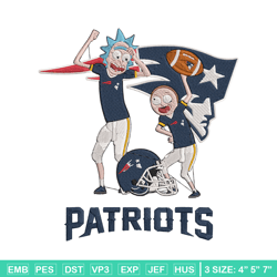 Rick and Morty New England Patriots embroidery design, New England Patriots embroidery, NFL embroidery, sport embroidery