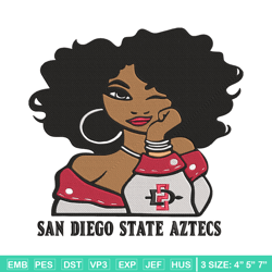 San Diego State girl embroidery design, NCAA embroidery,Sport embroidery, Logo sport embroidery, Embroidery design
