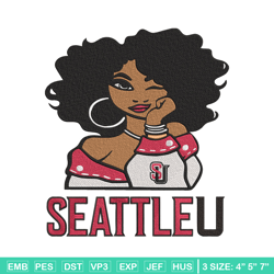 Seattle University girl embroidery design, NCAA embroidery, Embroidery design, Logo sport embroidery,Sport embroidery