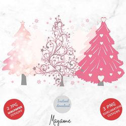 merry christmas pink tree, Pink Christmas Png, christmas tree, Sublimation design, tree png, PNG digital download, tree