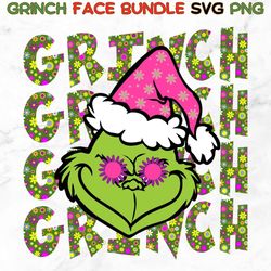 Grinch PNG, Grinch Face PNG, grinch face floral text, Christmas, PNG,December, grinch, xmas, png, clipart png,