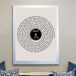 Personalized Vinyl Record with Custom Song Lyrics - Unique Wedding Anniversary, Valentine's day or Mother's Day Gift,