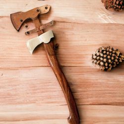 hand forged viking axe - custom gift with ash wood shaft | larp axe | premium carbon steel craftsmanship | viking axe