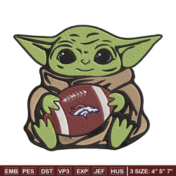 Baby Yoda Denver Broncos embroidery design, Broncos embroidery, NFL embroidery, sport embroidery, embroidery design.