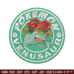 Bulbasaur poster Embroidery Design, Pokemon Embroidery, Embroidery File, Anime Embroidery, Anime shirt, Digital download
