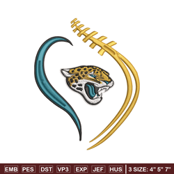Heart Jacksonville Jaguars embroidery design, Jacksonville Jaguars embroidery, NFL embroidery, logo sport embroidery.
