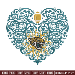 Jacksonville Jaguars Heart embroidery design, Jacksonville Jaguars embroidery, NFL embroidery, logo sport embroidery. (3