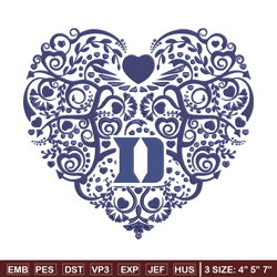 Duke University heart embroidery design, Sport embroidery, logo sport embroidery, Embroidery design,NCAA embroidery