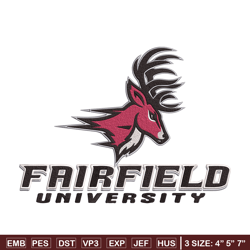 Fairfield University logo embroidery design, NCAA embroidery, Embroidery design, Logo sport embroiderySport embroidery